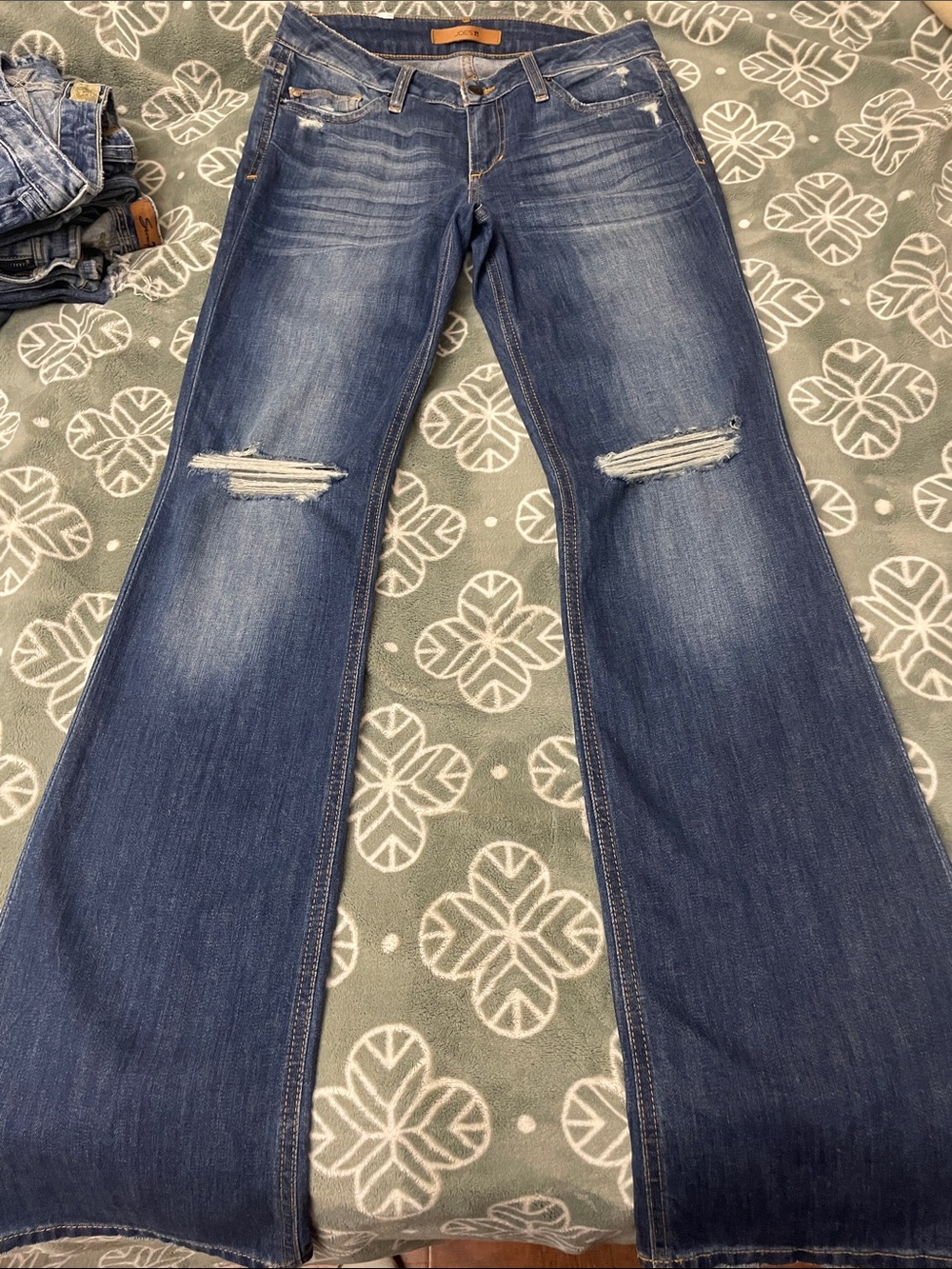 Joe's Jeans Women's Blue Vixen Sassy Bootcut Distressed Dark-Medium Denim
